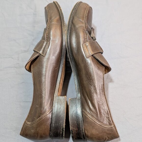 Madras Made in Italy Brown Leather Tassel Loafers Men Size 11 - Picture 9 of 13